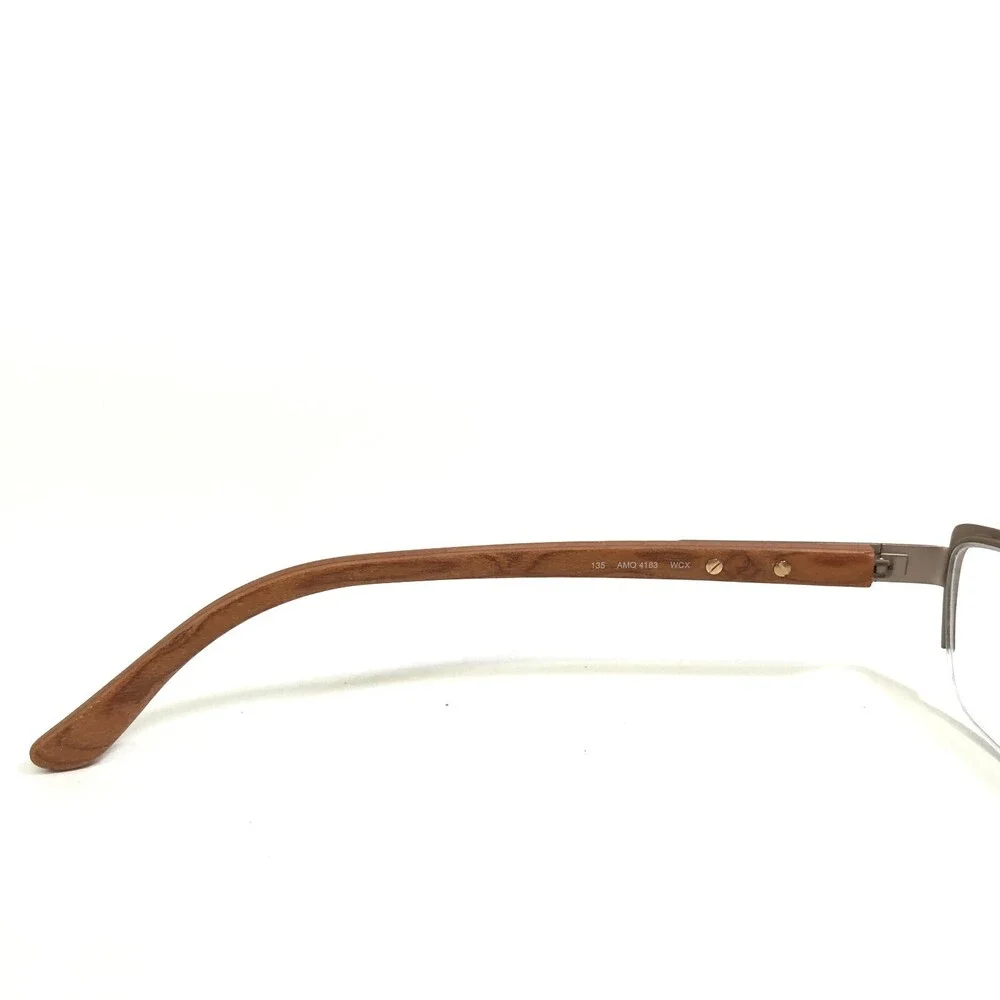 Alexander McQueen Eyeglasses Frames AMQ4183 WCX Matte Gold Brown Wood 53-18-135